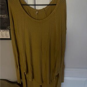 Free People Mustard Long Sleeve Top